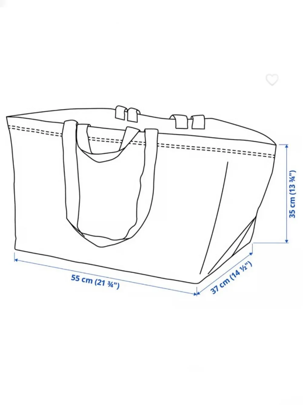 Lot of 5 IKEA FRAKTA Oversized Blue Shopping/Laundry Tote Bags
